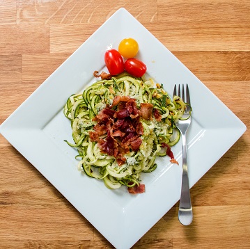Parmesan Zoodles with Bacon 