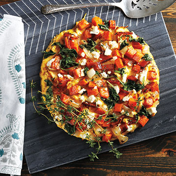 Open-Faced Butternut Squash & Kale Omelet