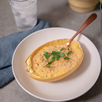 Twice Baked Spaghetti Squash & Cheese 