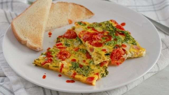 Roasted Veggie &amp; Bacon Sheet-Pan Frittata