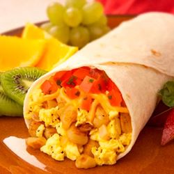 Breakfast Burritos with Tomato-Basil Topping Breakfast Burritos with Tomato-Basil Topping