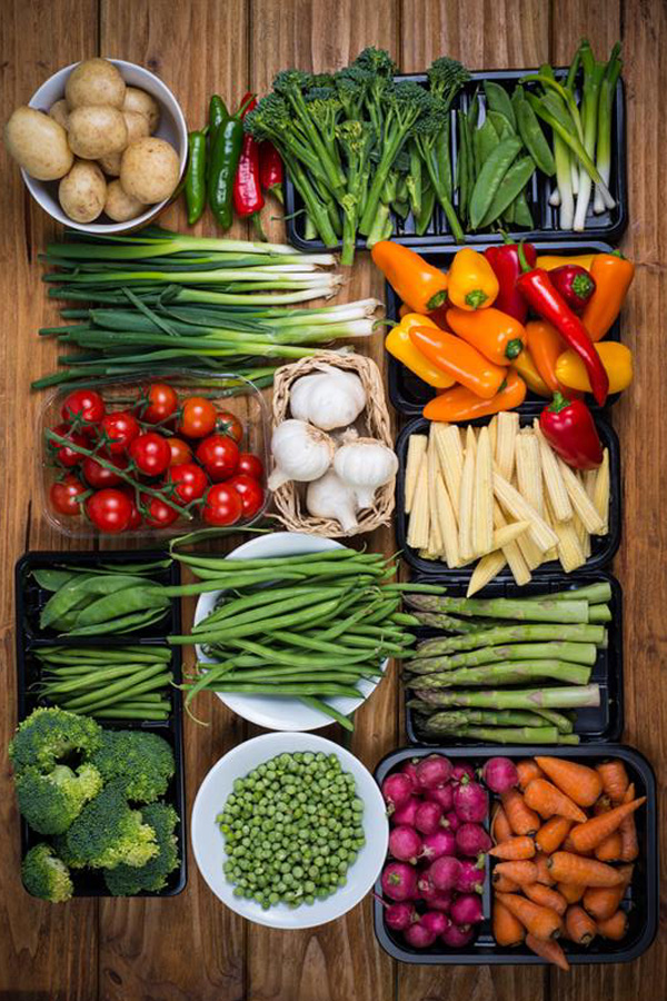 Vegetables all laid out