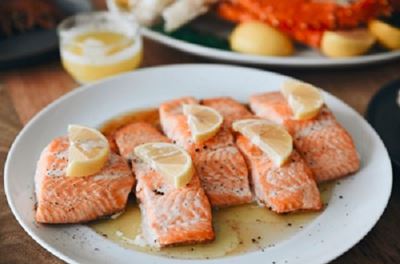 Butter poached salmon