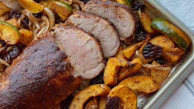 Sheet Pan Pork Tenderloin & Apples