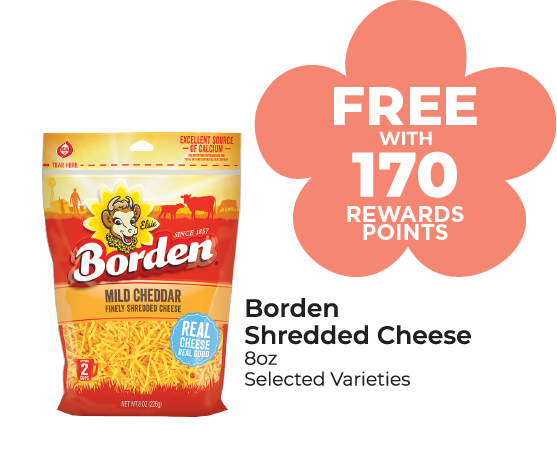 Borden Shredded Cheese 8 oz, Selected Varieties