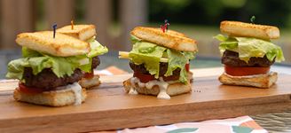 Loaded Caesar Sliders on a Stick