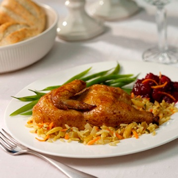Rock Cornish Hens with Rice Stuffing
