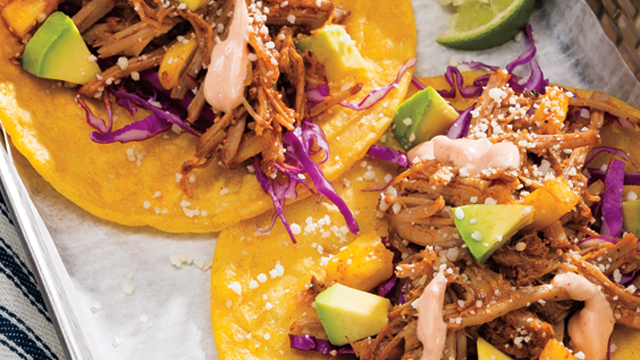 Slow Cooker Pulled Pork & Pineapple Tacos