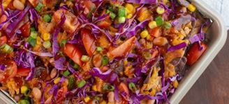 Layered BBQ Chicken Nachos