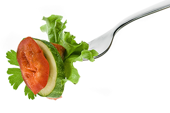 salad on a fork