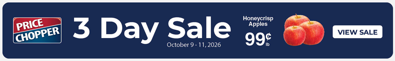 PriceChopper 3 Day Sale Oct. 9-11