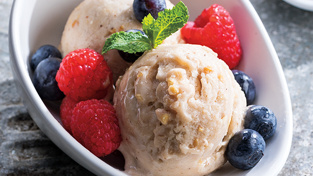 Frozen Banana Cream with Fresh Berries