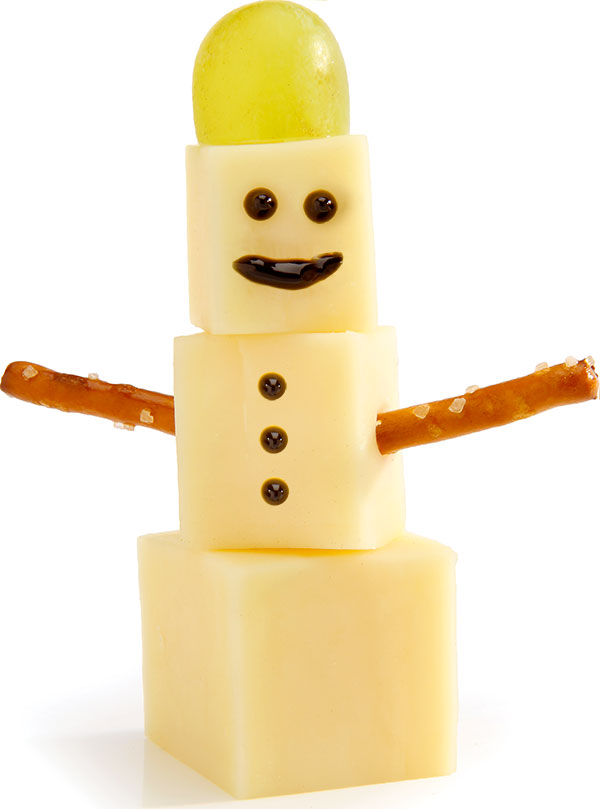 Snowman Cheese Cubes