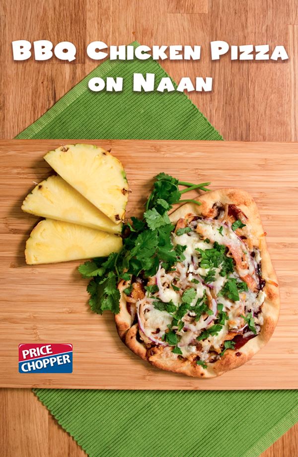 BBQ Chicken Pizza on Naan